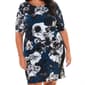 Womens Connected Apparel Elbow Sleeve Print ITY Side Slit Dress - image 5