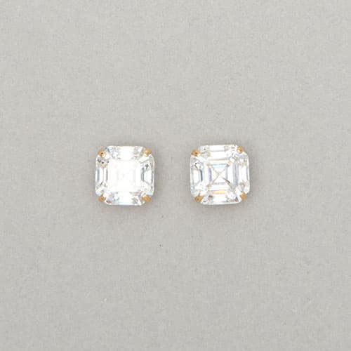 Yellow 10kt. Gold Over Silver CZ Studs