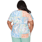 Plus Size Alfred Dunner Caribbean Blues Patchwork Paisley Blouse - image 2
