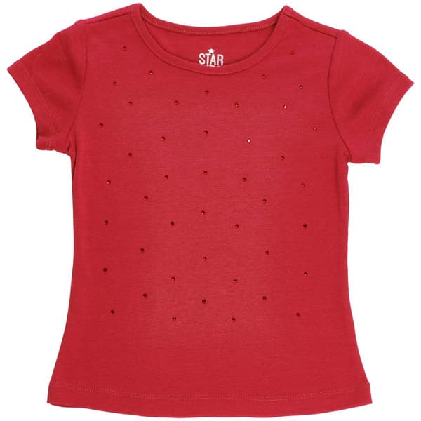 Girls (4-6x) Star Ride® Short Sleeve Solid Rhinestone Tee
