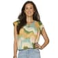 Womens Democracy Extended Cap Sleeve Scoop Neck Bubble Hem - image 1