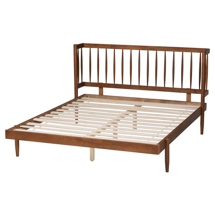 Baxton Studio Calderon Walnut Brown Wood Queen Size Platform Bed
