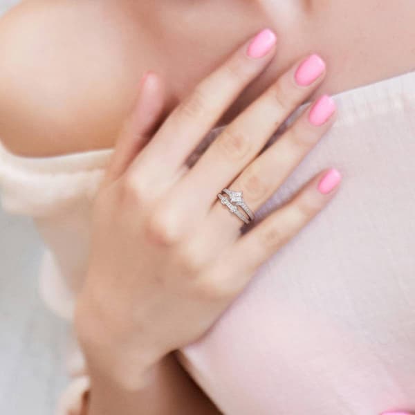 Diamond Classics™ 1/2ctw. Princess Diamond Silver Bridal Ring Set