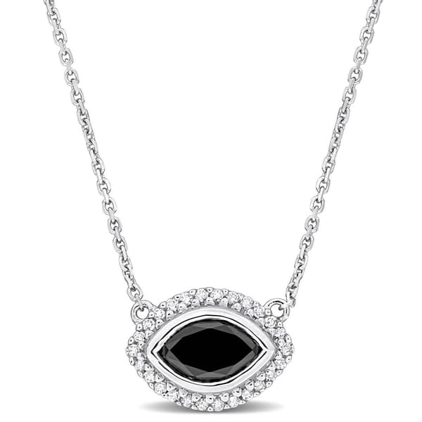 Sophia B 1 1/10ctw. Black & White Marquise Diamond Necklace - image 