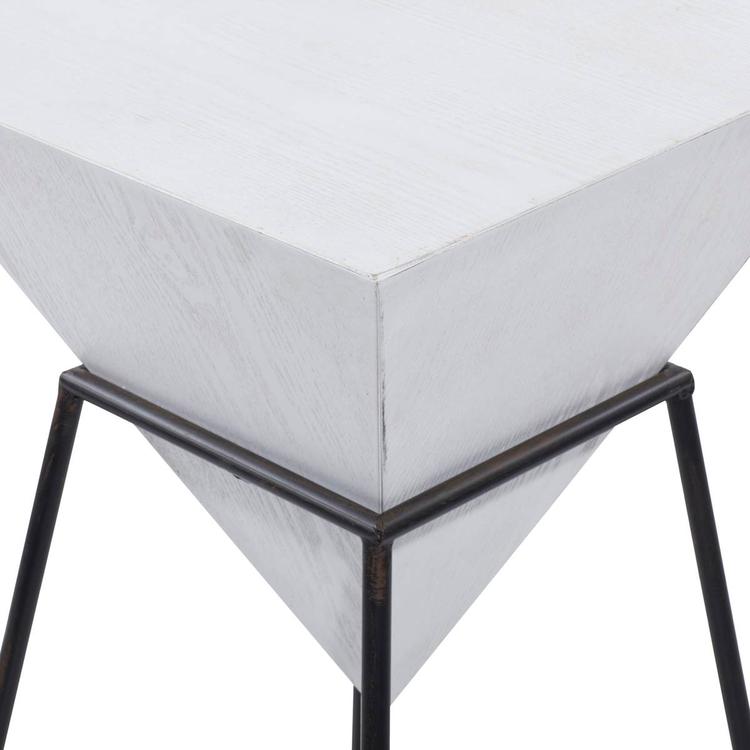 9th & Pike® White Metal and Wood Modern Accent Table