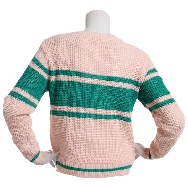 Juniors No Comment Chest Stripe Pickle Ball Sweater