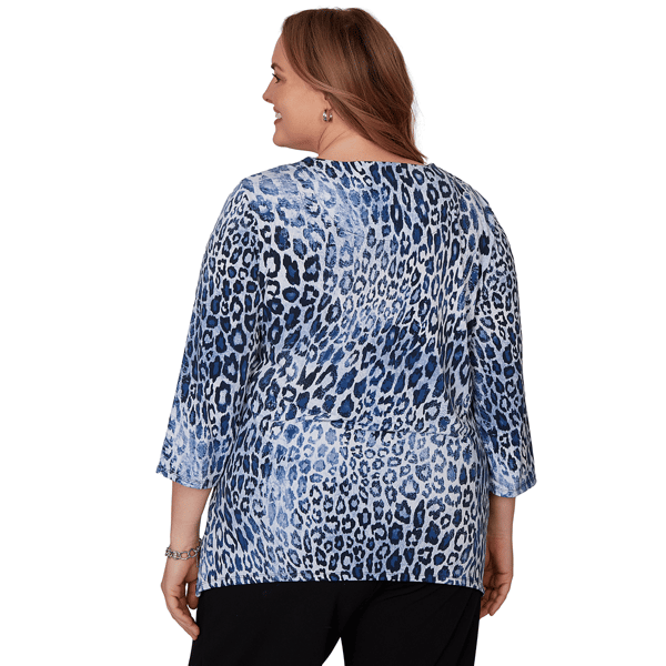 Plus Size Alfred Dunner Classics 3/4 Sleeve Leopard Blouse