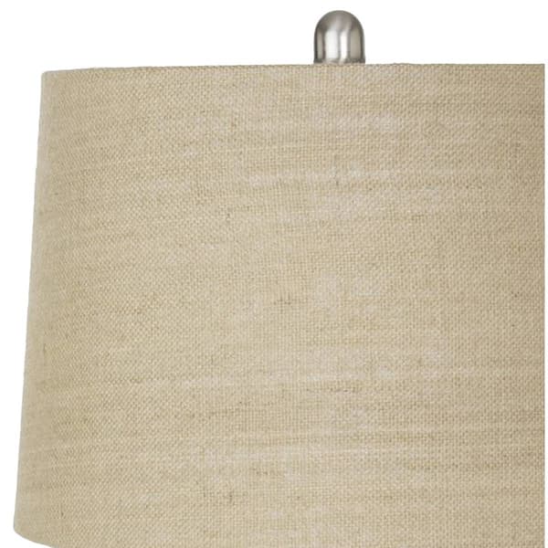 9th & Pike&#174; 28in. Beige Shade Silver Metal Table Lamp