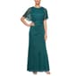 Womens SLNY Short Sleeve Glitter Mesh Gown - image 1