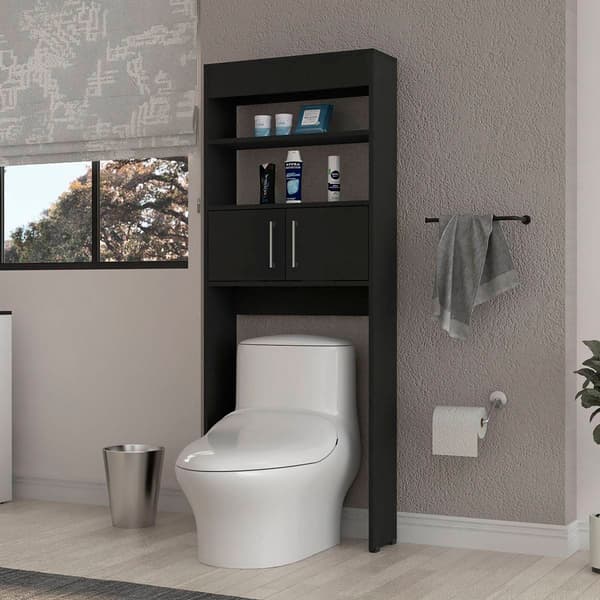 FM FURNITURE Valencia Black Wengue Over The Toilet Cabinet - image 