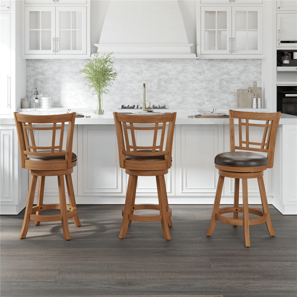 HH2 Home Fairfox Wood Counter Height Swivel Stool