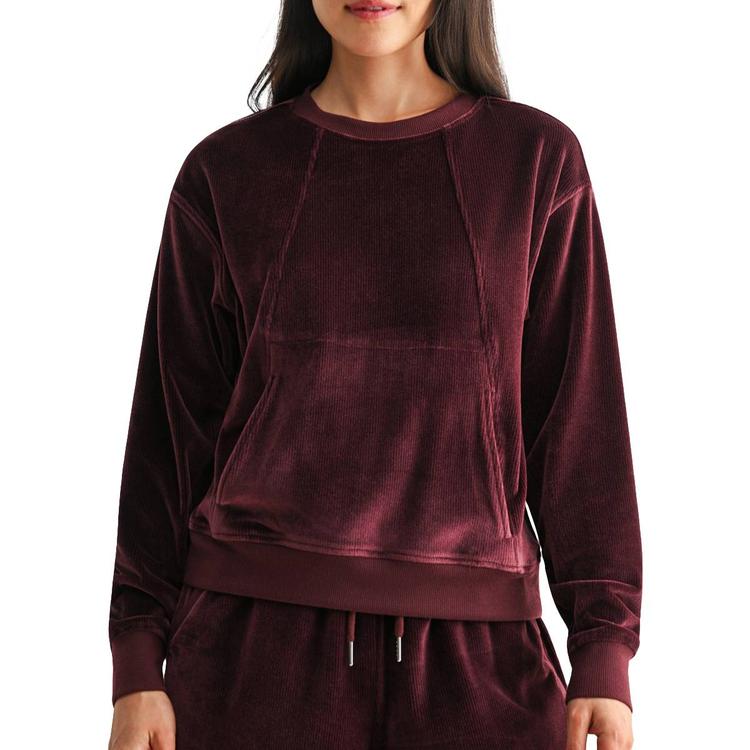 Womens CITY BLUES Long Sleeve Lounge Seamed Sweatshirt W/Pocket