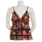 Juniors Angie Floral Print Crochet Insert Babydoll Tank Top - image 2