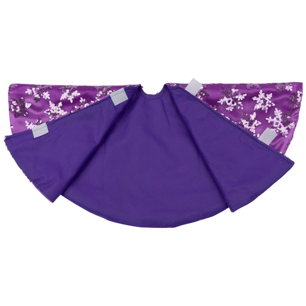 Northlight 20in Purple Sequin Snowflake Mini Christmas Tree Skirt