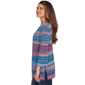 Petite Ruby Rd. Indigo Go Front Pocket Stripe Open Cardigan - image 4