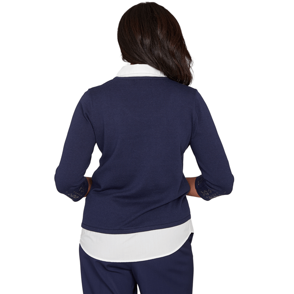 Womens Alfred Dunner Saratoga Springs Two In One Stud Sweater