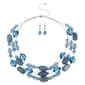 Ashley Cooper&#40;tm&#41; 3-Row Blue Beaded Necklace & Earrings Set - image 1