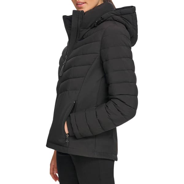 Womens Calvin Klein Short Quilted Stretch Puffer Coat Boscov s