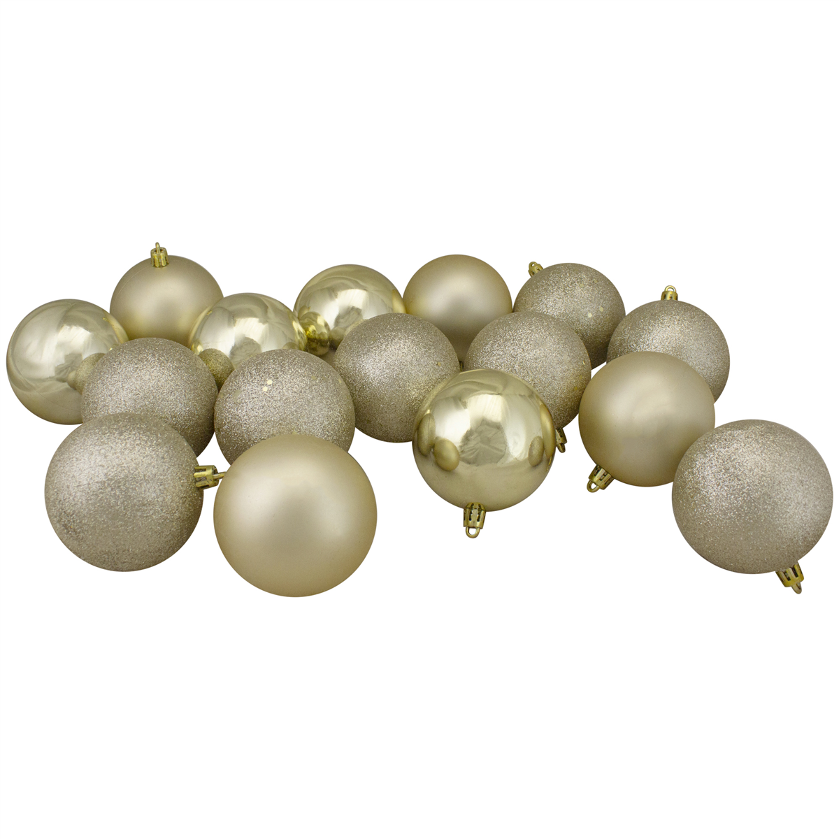 Northlight 16ct. Champagne Gold 4-Finish Christmas Ornaments