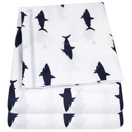 Sweet Home Collection Fun & Colorful Swimming Sharks Sheet Set