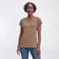 Womens Emily Daniels Cap Sleeve Shoulder Button Texture Blouse - image 4