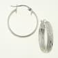 Sterling Silver Brushed Diamond Cut Hoop Earrings - image 1