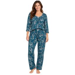 Womens Ellen Tracy 3/4 Sleeve Paisley Pajama Set