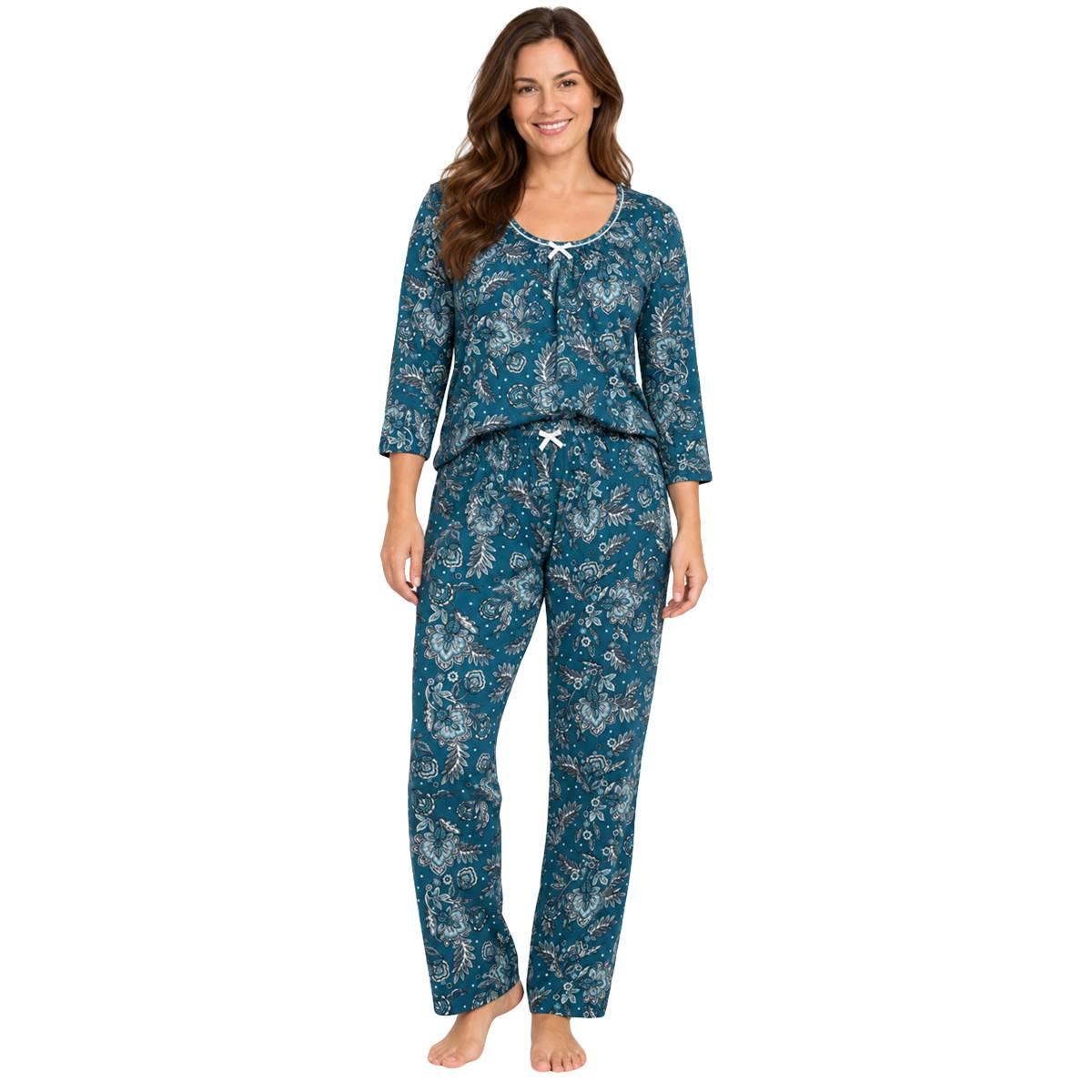 Womens Ellen Tracy 3/4 Sleeve Paisley Pajama Set