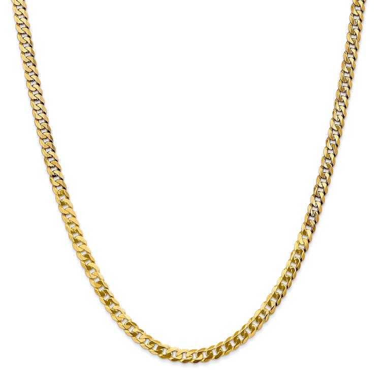 Mens Gold Classics™ 4.75mm. 14k Gold Beveled Curb Chain Bracelet
