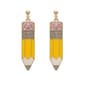 Ball Top with Glitter Eraser & Yellow Pencil Earrings - image 1