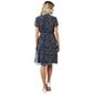 Plus Size MSK Short Sleeve Chiffon Pintuck A-Line Dress-Denim - image 2