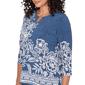 Womens Alfred Dunner Classics 3/4 Sleeve Keyhole Floral Blouse - image 5