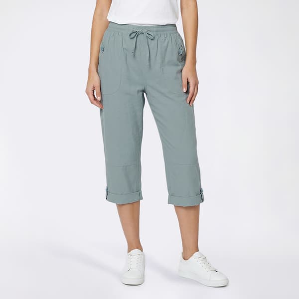 Petite Jordana Rose Rib Drawstring Waist Capris