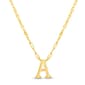 Sterling Silver Gold Polished A Initial Pendant Necklace - image 1