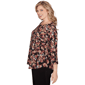 Plus Size Emaline Key Items 3/4 Sleeve Floral Boat Neck Blouse - image 4