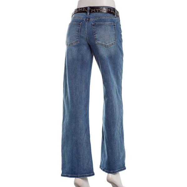 Juniors YMI® Britney Low Rise Wide Leg Jeans w/Black Leather Belt
