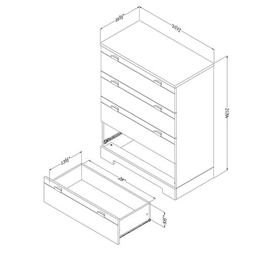 South Shore 4 Drawer ChestBlack Onyx Boscov's