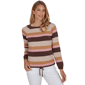 Womens Hearts of Palm Berry Fabulous Long Sleeve Stripe Sweater - image 1