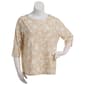 Plus Size Emily Daniels 3/4 Sleeve Jacquard Blouse - Tan/White - image 2