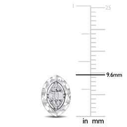 Sophia B 1/10ctw. Baguette Diamond Oval Stud Earrings