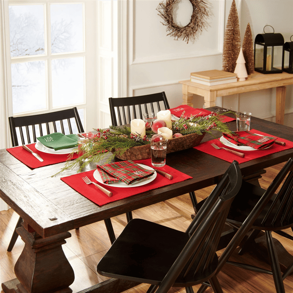Threadmade Christmas Sentiments Placemat & Napkins - Set of 8