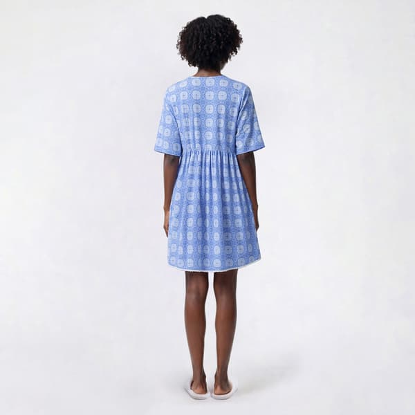 Womens Muk Luks Short Sleeve Medallion Crinkle Gauze Nightshirt