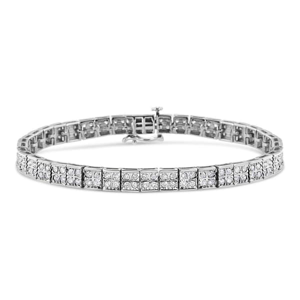 Haus of Brilliance  2.0ctw. Diamond 4 Stone Box Link Bracelet