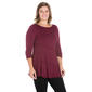 Plus Size 24/7 Comfort Apparel Ruched Sleeve Swing Tunic Top - image 3