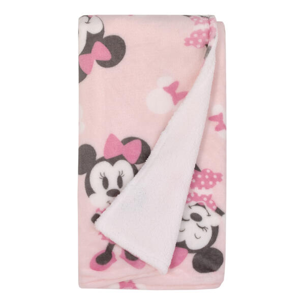 Disney Minnie Mouse Sherpa Baby Blanket - image 