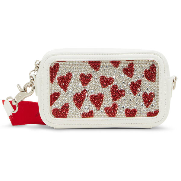 Betsey Johnson Rhinestone Hearts Camera Bag - image 