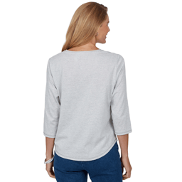 Womens Alfred Dunner Ann Arbor Scattered Rhinestone Blouse