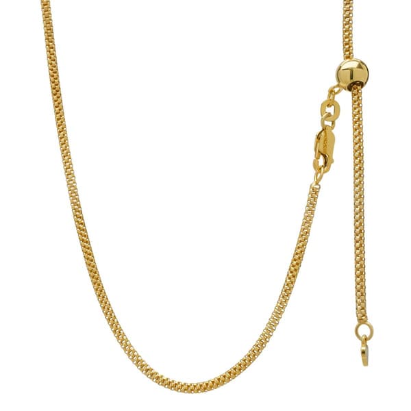 14kt. over Sterling Silver Popcorn Adjustable Chain Necklace - image 