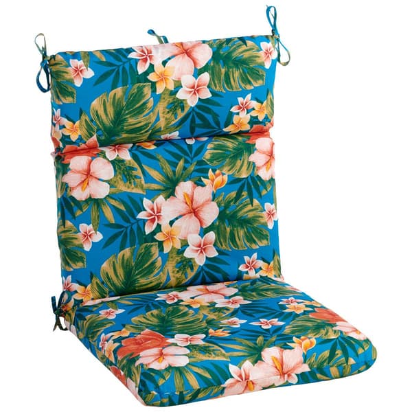 Jordan Manufacturing Floral High Back Cushion - Turquoise/Coral - image 