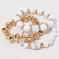 Ashley Cooper(tm) Beaded/Howlite Accents/Raffia/Nugget Bracelet Set - image 1
